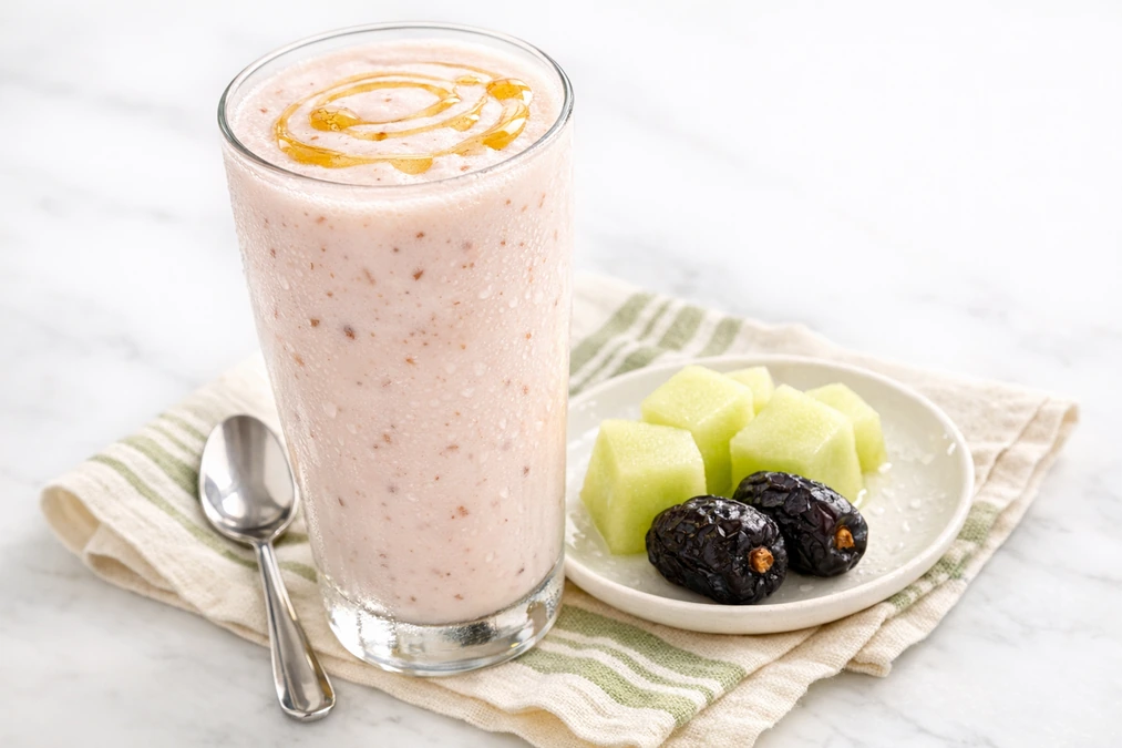 Ajwa Date and Chilled Melon Milkshake Recipe