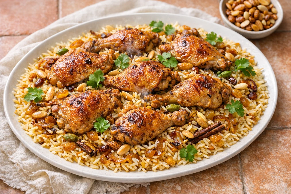 Saudi Bukhari Chicken with Fragrant Spiced Rice Recipe
