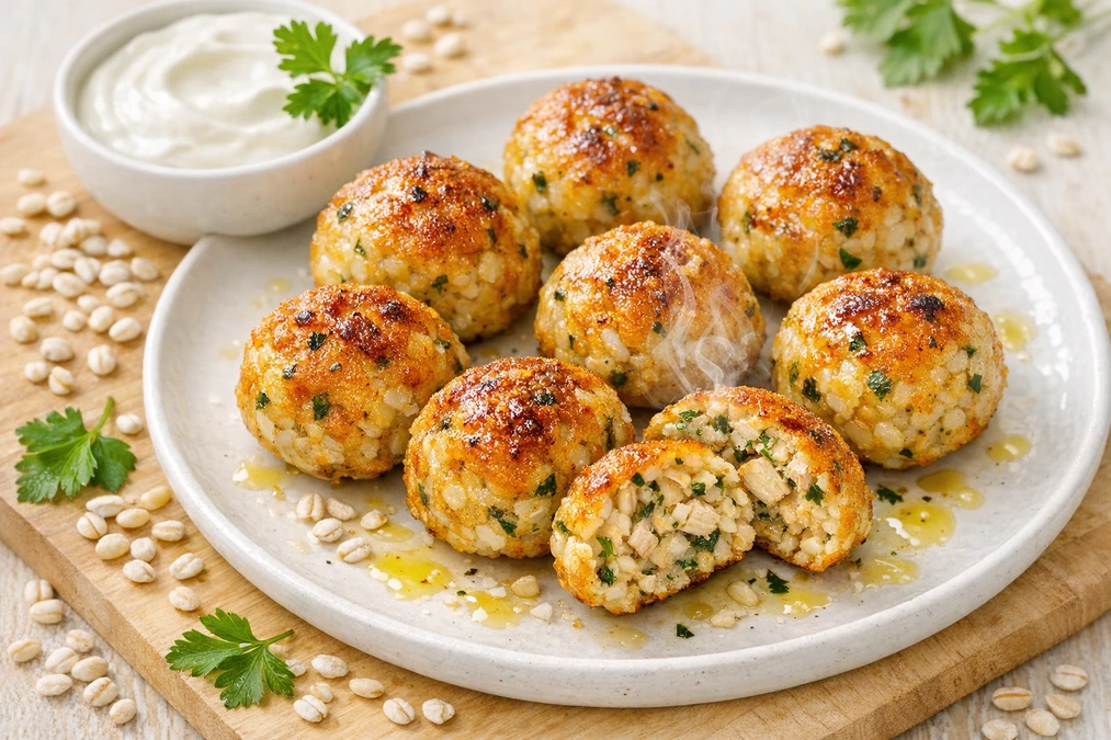 Quick Protein-Packed Chicken & Barley Energy Bites Recipe