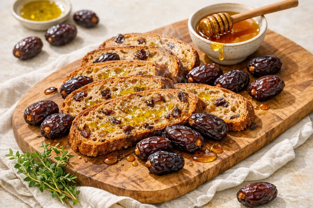 Whole Grain Wheat Bread with Dates, Honey and Olive Oil Recipe