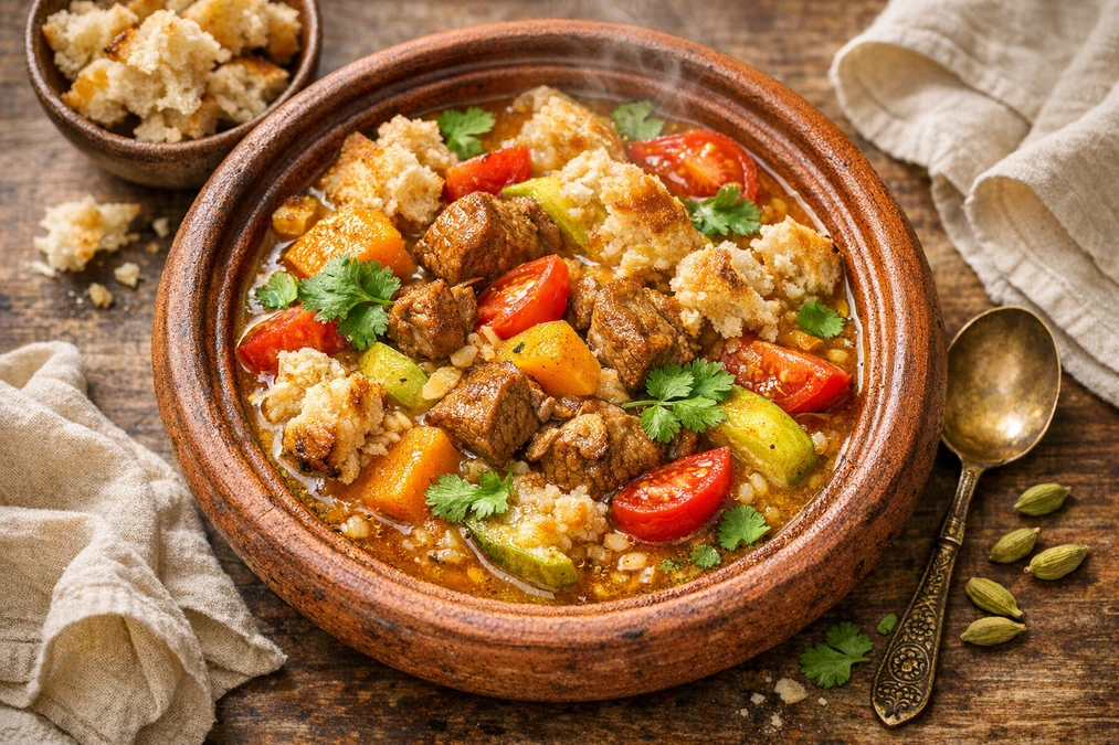 Boneless Lamb Shoulder Tharid Stew Recipe