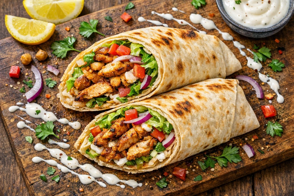 Garlic-Infused Chicken Shawarma Wrap Recipe